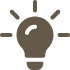 Light bulb icon on black background.